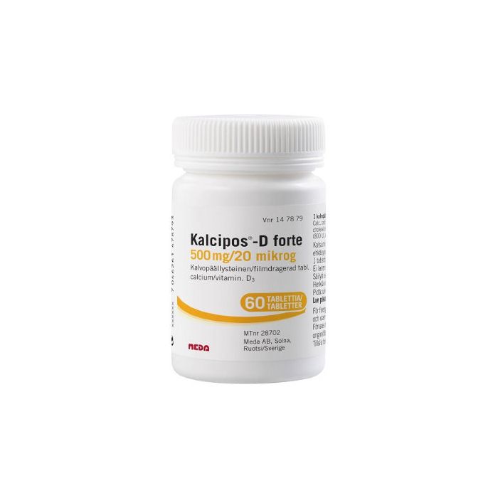 KALCIPOS-D FORTE tabletti, kalvopäällysteinen 500 mg/20 mikrog 60 kpl