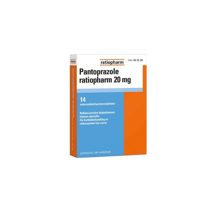 PANTOPRAZOLE RATIOPHARM enterotabletti 20 mg 14 fol kuva 2