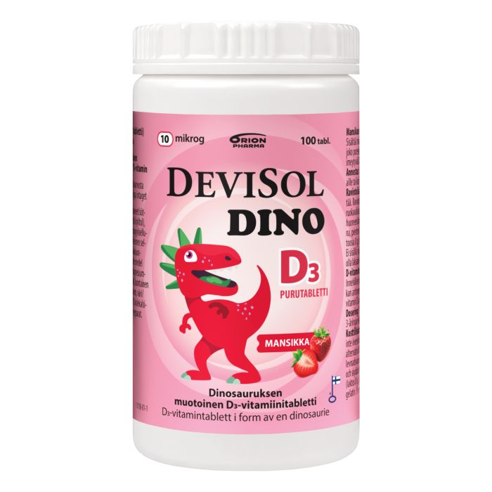 Devisol Dino mansikka 10 mikrog 100 purutabl kuva 4