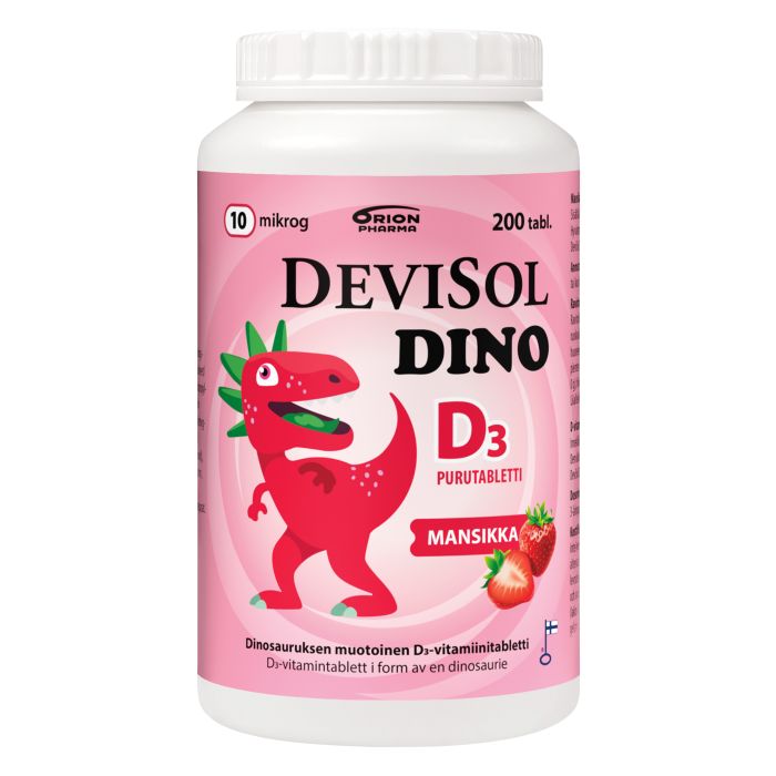 Devisol Dino mansikka 10 mikrog 200 purutabl kuva 5