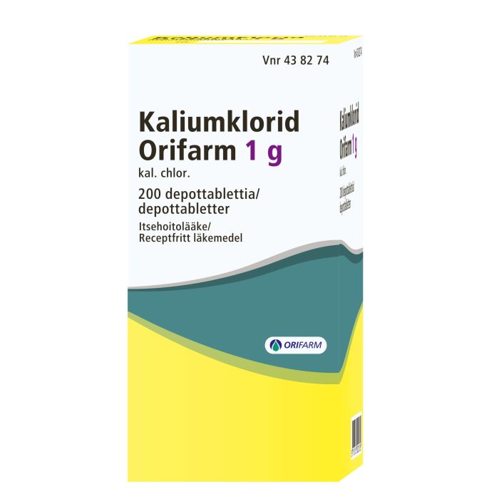 KALIUMKLORID ORIFARM depottabletti 1 g 200 kpl