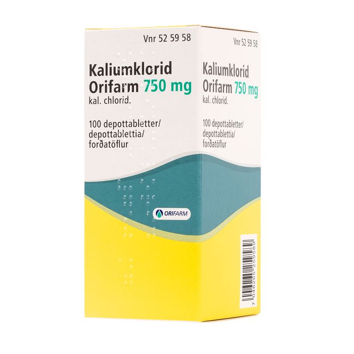 KALIUMKLORID ORIFARM depottabletti 750 mg 100 kpl kuva 3