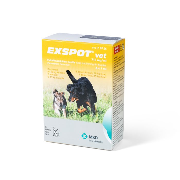 EXSPOT VET paikallisvaleluliuos 715 mg/ml 6 x 1 ml kuva 3