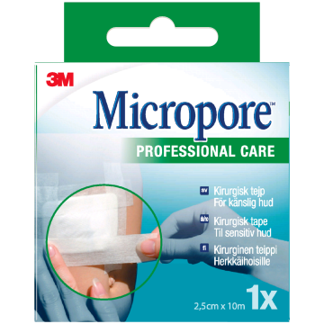 Micropore 2,5cm x 10m valkoinen 1 kpl