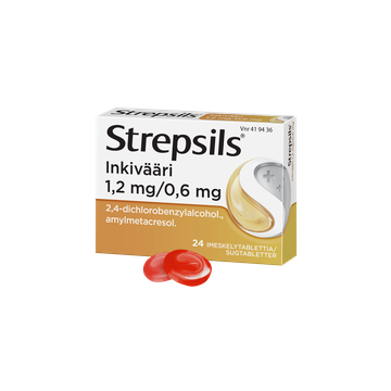 STREPSILS INKIVÄÄRI imeskelytabletti 1,2/0,6 mg 24 fol