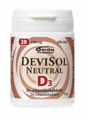 Devisol Neutral 20 mikrog nieltävä 200 tabl