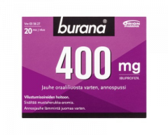 BURANA 400 mg jauhe oraaliliuosta varten, annospussi 20 kpl