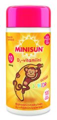 Minisun D-vitamiini Banaani Apina jr.10 mikrog 100 PURUTABL